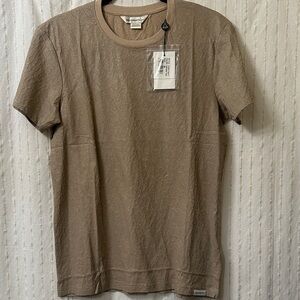 Eleven Paris Textured Beige Short Sleeve Tee